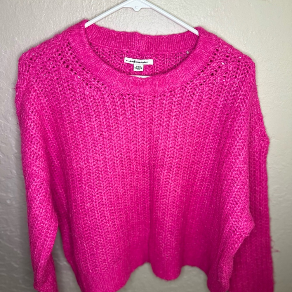 American Eagle Outfitters Pink Crew Neck Sweater